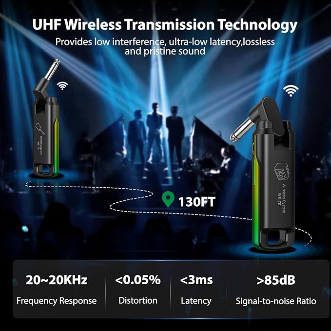 LEKATO Wireless Guitar System UHF Wireless Guitar Transmitter Receiver