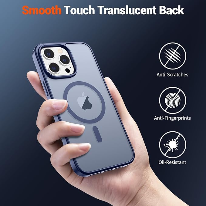 SUPFINE Magnetic for iPhone 14 Pro Max Case (Compatible with MagSafe) (Military Grade Drop Protection) Slim Translucent Matte Shockproof with Anti-Fingerprint Phone Case,Lavender Gray