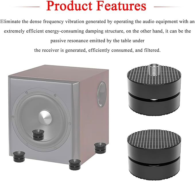 Audiocrast 4X HiFi Speaker Spikes 40×23mm Speaker Stand Feet Pads HiFi Shock