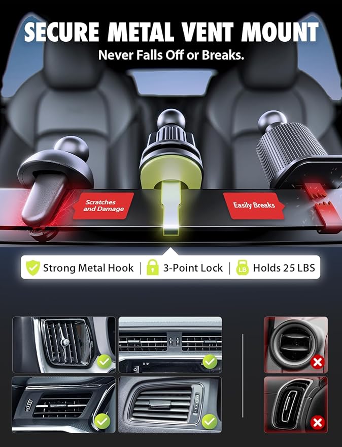 Bracketron MagSafe Car Mount,MagAlign Pro Extend Magnetic Phone Holder for Car Windshield & Dashboard, 360° Vacuum Suction Cup Phone Mount for iPhone 17 Pro Max 16 15 14 13 12,Car Accessories.