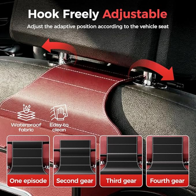 3-in-1 Car Backseat Organizer with Cup Holder, Tissue Box, Trash Bin & Hooks,Multifunctional Back Seat Car Organizer for Hold Phones,Snacks,Drinks,and Handbags (A-Coffee)