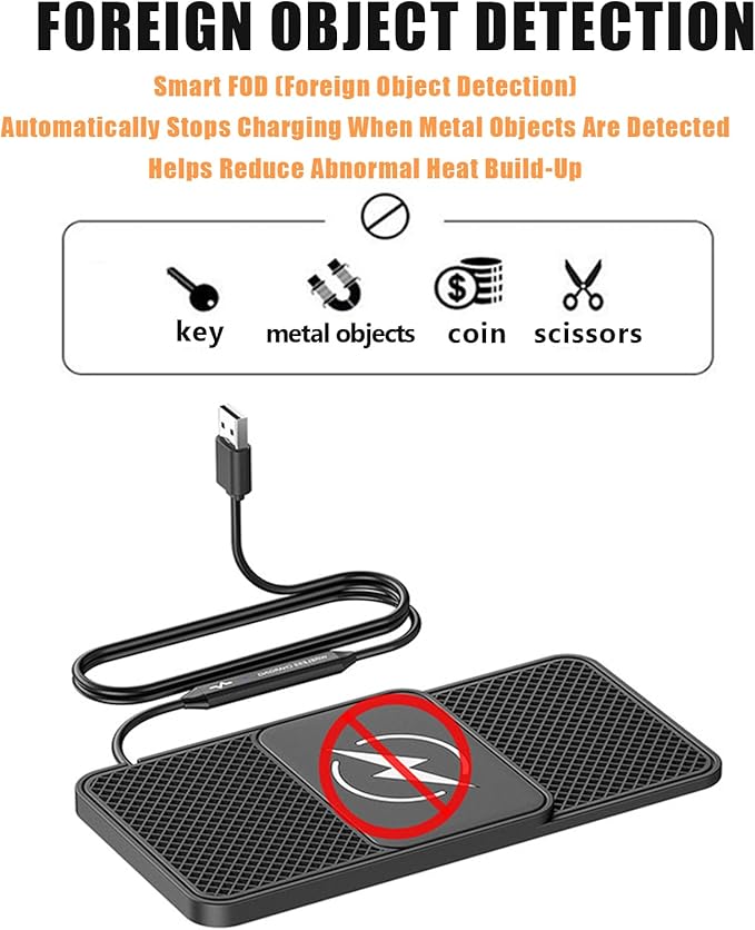 Wireless Car Phone Charger for Toyota Echo Platz Yaris Tacoma Tundra Hilux, Type C/USB 20W Fast Charging Pad, Non-Slip Charging Station for Travel Home Office Desk, Lightweight, USB