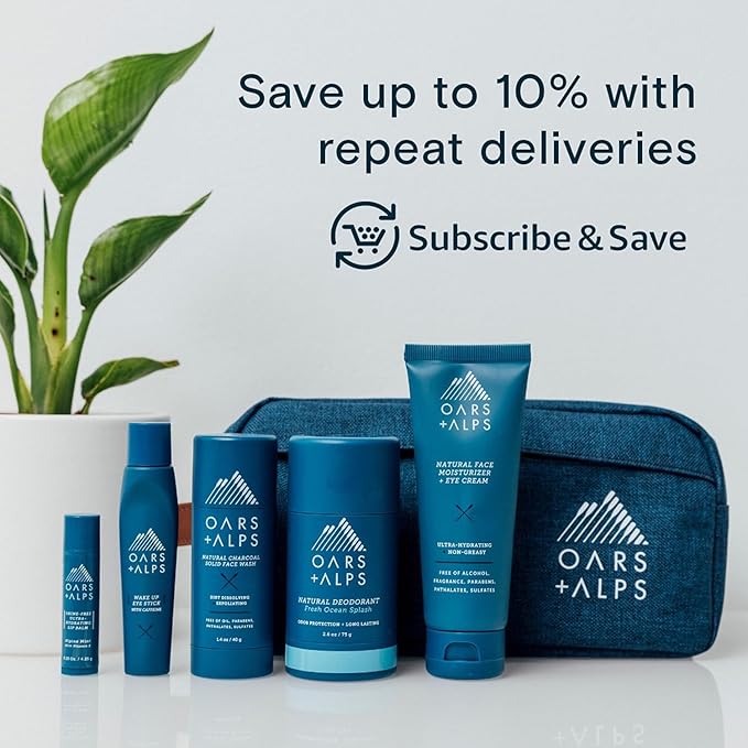 Oars + Alps Aluminum Free Deodorant for Men and Women, Dermatologist Tested and Made with Clean Ingredients, Vegan, Fresh Ocean Splash, 2 Pack, 2.6 Oz Each