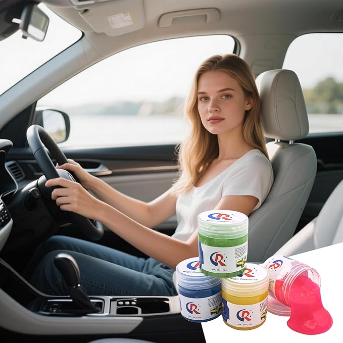 12-Pack Car Cleaning Gels Car Interior Cleaner Putty Slime Auto Detailing Tools Universal Dust Removal Cleaning Kit for Car Accessories Vents 3C Office Four Scented