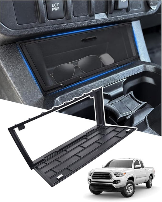 Center Console Hidden Storage Cover for Toyota Tacoma 2016-2023 Accessories, for Wireless Charging & Non Charging Models- Center Console Privacy Cover Protector Anti-Dust Organizer