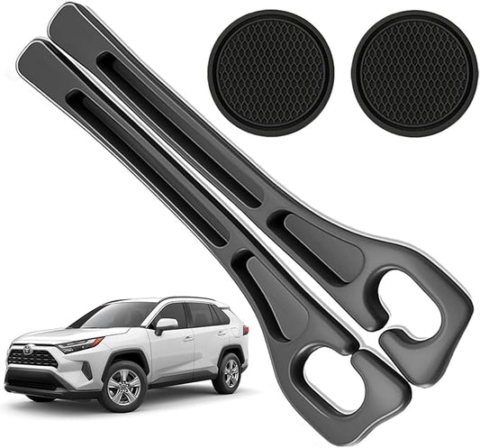 Car Seat Gap Filler Organizer Compatible with Toyota Rav4 Accessories Seat Gap Plug Blocker with Storage Slot Non-Slip Car1 Cup Holder Coaster Black