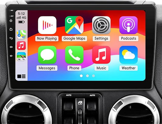 Car Radio Stereo for Jeep Wrangler JK 2007-2018,2+64G Android 13 Touch Screen Radio with Wireless CarPlay Android Auto Bluetooth GPS Navigation Backup Camera