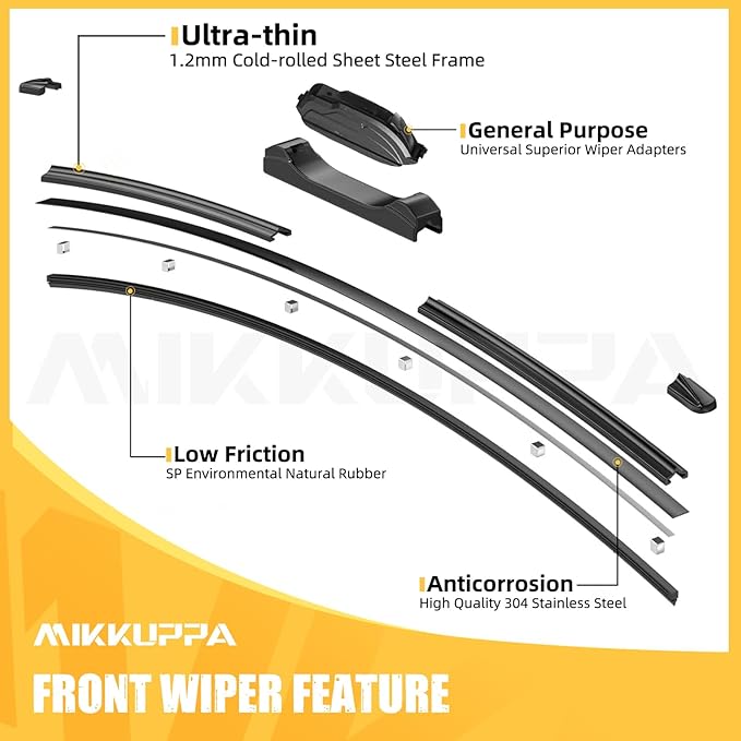 MIKKUPPA 26"+17"+12" Windshield Wiper Blades Replacement for 2013-2021 Nissan Pathfinder, Front & Rear Wiper Blades, Durable Stable Quiet All Season Wiper Blades Set (Pack of 3)