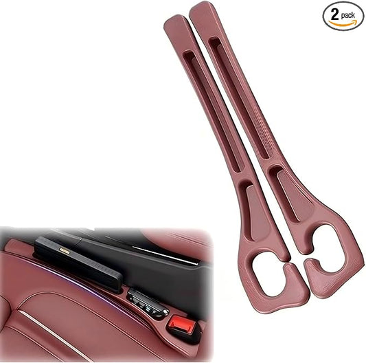 Car Seats Gap Filler Dual-Slot Car Seat Gap Organizer – with Belt Slot, Anti-Drop Gap Filler for Cars & SUVs – No More Lost Items, All Within Reach (2PCS) (Red)