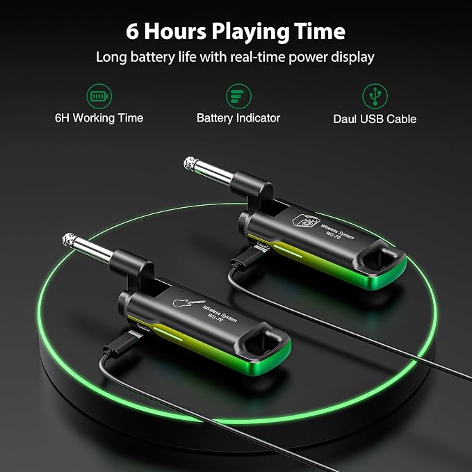 LEKATO Wireless Guitar System UHF Wireless Guitar Transmitter Receiver