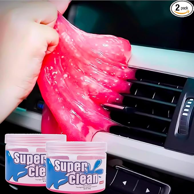 x xotic tech Car Cleaning Gel for Car Detailing Putty Interior Cleaner Slime Reusable Auto Detail Tools Supplies Accessories Valentines Day Gifts for Him Her Men Women Stocking Stuffers Pink 2 Pack