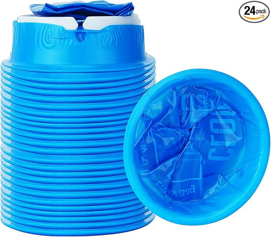 24 Pack Blue Emesis Bags Disposable for Kids, 1000 ml Vomit Bag for Morning Sickness, Portable Nausea Bag for Pregnant Women,Barf Bags with Leak Resistant Design car and Travel