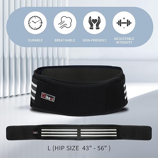 S-XXL Sacroiliac SI Joint Hip Belt for Women Men-Alleviate Sciatica|Pelvic|Back|Lower Back Support, Pelvic Support Belt, Adjustable Sciatica Lumbar Pain Relief, Trochanter Belt(Black,L,Hip Size 43‘’-56‘’)