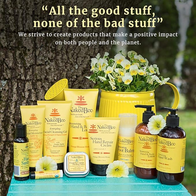 The Naked Bee Orange Blossom Honey Lotion and Lip Balm Set, Hydrating, Moisturizing, and Natural Skin Care Products Cruelty Free + Grapefruit Blossom Honey, and Pomegranate & Honey, 0.15oz