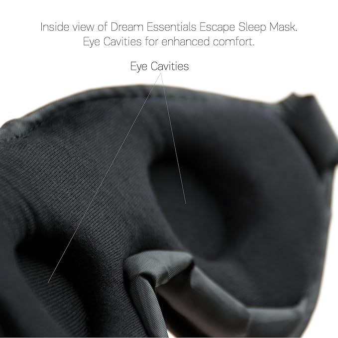 Dream Essentials Escape Luxury Sleep Mask Kit with Eye Cavities, Earplugs and Carry Pouch - Princess Pink Pink, Gift Set