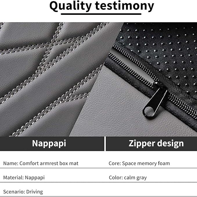 Car Armrest Cushion for Jaguar F-Pace 2015-2019 2020 2021 2022 2023 2024 2025, Car Center Console Cover Armrest Pad Soft Leather Car Interior Accessories,Coffee