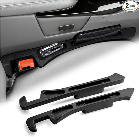 2PCS 2026 Upgraded Car Seat Gap Filler Organizer,Deepened 2-in-1 Car Gap Seat Filler with Storage Slots & Reserved Charging Hole,Universal in Between Cars Seats Catcher