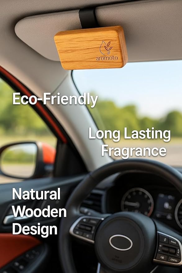 Wooden Car Air Freshener – Premium Natural Scents for Every Drive – Car Odor Eliminator (Ocean)