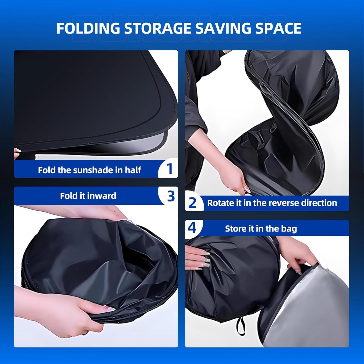 Windshield Sun Shade for Ch-evro-let Silverado EV 2024-2025 2026 Foldable Sunshade Custom Fit Front Window Car Interior Accessories Protector Blocks UV Rays