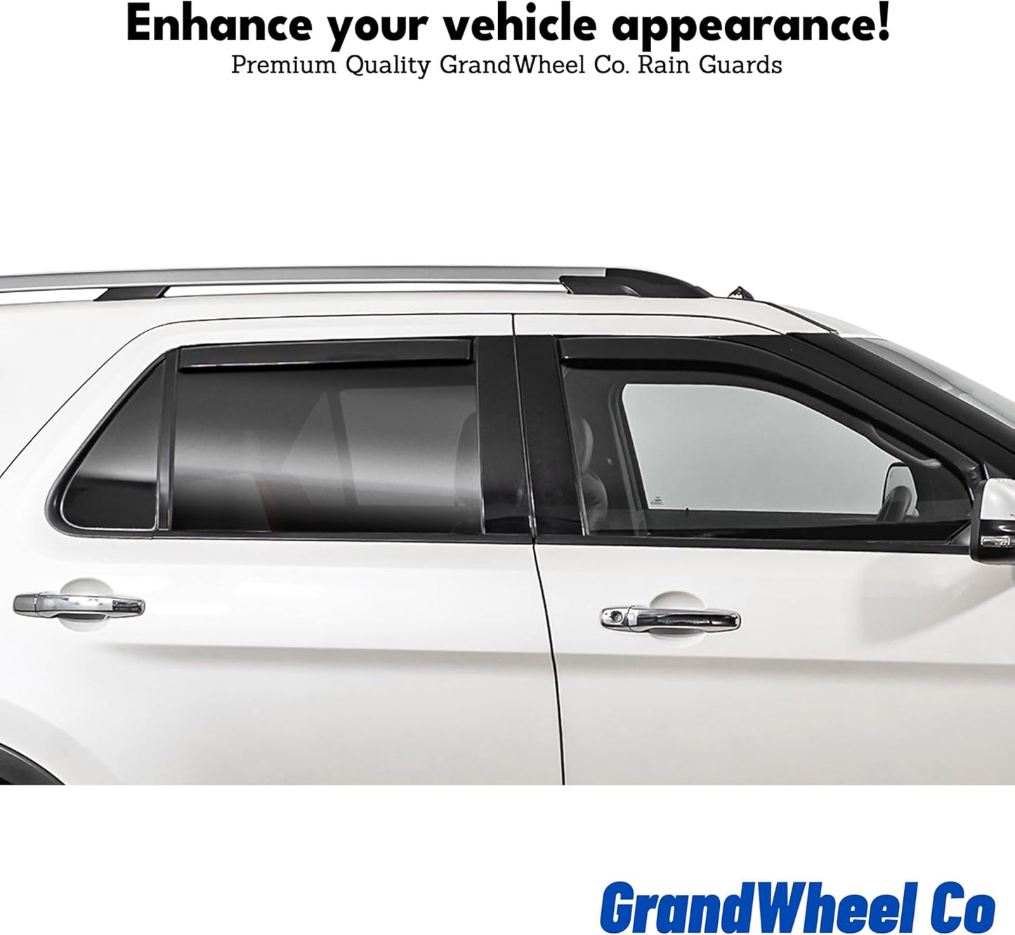 Window Deflectors Smoke Tinted in-Channel Side Window Vent Visor Deflectors Rain Guards Compatible with Frontier 2022-2025 Crew Cab - 4pcs. GW0912