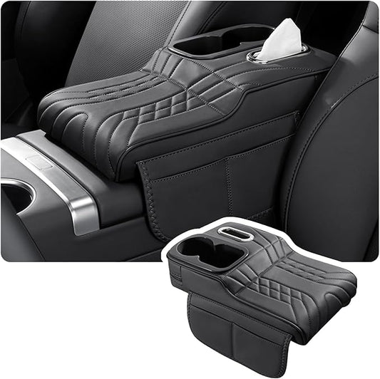 Car Armrest Cover for Tesla Model X 2015–2020 2021 2022 2023 2024 2025 2026, Center Console Cover Mat Armrest Seat Box Cover Cushion Console Pad Interior Accessories,A