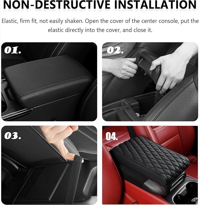 Auto Armrest Cushion Pads for Cadillac XT6 Accessories Car Centre Console Armrest Pad Durable Material and Easy to Clean-is Waterproof and Anti-Scratch