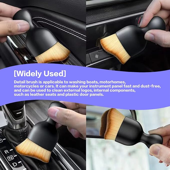 AOCISKA Car Interior Detailing Brush,Soft Bristle Cleaning Brush Car Detailing Brush Dusting Brush,Car Interior Cleaning Tool,Auto Detail Brush Car Dash Duster Brush (Tri-Color)