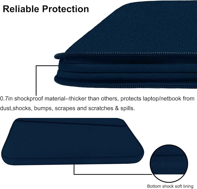 Laptop Sleeve Case, 15.6 inch, Durable Computer Carrying Bag Protective Case
