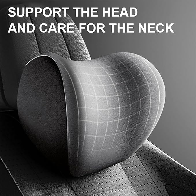 Car Back Support Neck Pillow for Subaru Crosstrek 2012-2025, Comfortable Soft Car Seat Headrest Neck Rest Cushion Lumbar Support Pillow with Adjustable Strap, Gray