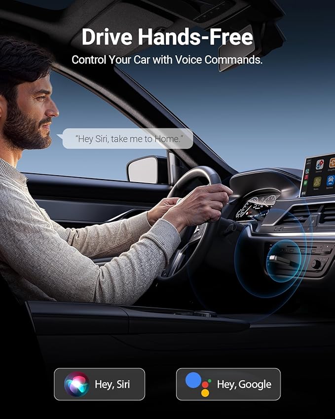 ZUCWO 2-in-1 Mini Wireless CarPlay Adapter for iOS Andriod Auto Plug and Play Low Latency Portable Carplay Adapter Converts Wired to Wireless CarPlay for iOS10+/Android 11+ (Green)