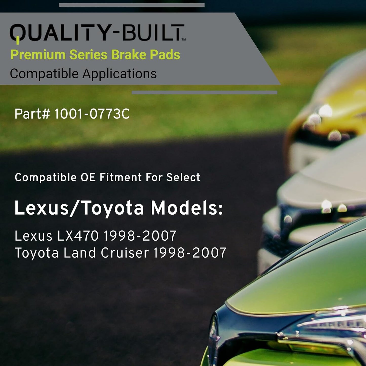 Premium Ceramic Rear Brake Pads (1001-0773C) Compatible with Lexus LX470 1998-2007, Toyota Land Cruiser 1998-2007