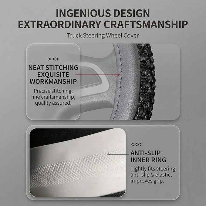 Size 16-20 Inch Ice Silk Ventilation Multi-Style Comfy Grip Steering Wheel Cover for Truck, Bus, Big Rig Trucker,SUV， Anti-Slip Design 16-20 Inch (Gray, 19)