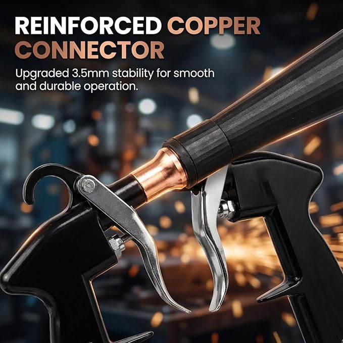 RAINPOT Saker Car Dry Cleaning Tool,60-160 PSI Compressed Air Tool for Auto Interior Cleaning, Pneumatic Duster Tool with Fine Nozzle for Vents, Crevices, and Dashboards (2 Set Nozzle)