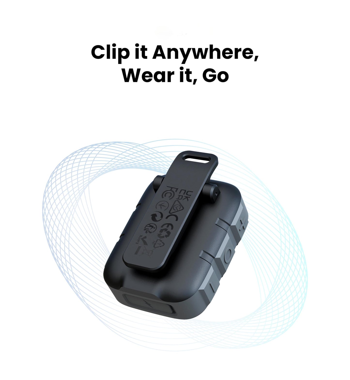 INSMY Wearable Bluetooth Speakers,IP67 Waterproof,Clip-On Portable Small Personal Speaker/Clean Sound/Stereo Pair/Wireless 5.4/ENC Built-in Mic/Lightweight for Outdoor Golf Work Pool (Black)