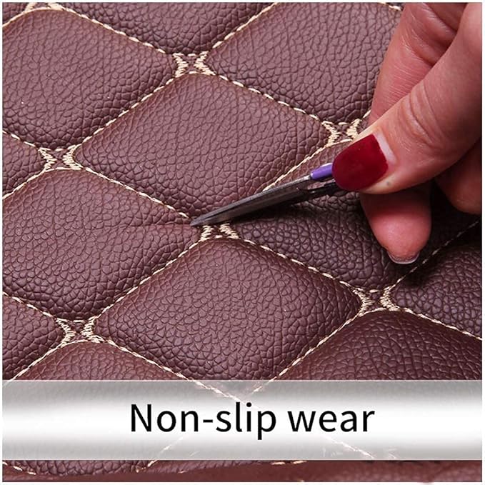 Custom Fit Car Floor Mats - Full Coverage Automotive Leather Floor Liners for Most Vehicles by MingyunSM (Wine red)