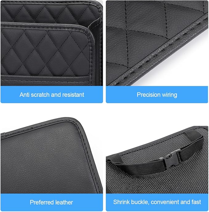 Car Seat Back Organizer, Leather Multipurpose Collapsible Vehicle Backseat Hanging Bag, Portable Automotive Interior Seat Storage Organizer, Universal for SUV RV Truck (Green)