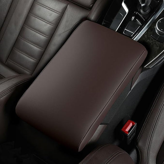 Car Armrest Covers for Hyundai Kona EV 2019 2020 2021 2022 2023 2024 2025 Premium Leather Center Console Armrest Cushion Pad Anti-Scratch Soft Support for Elbow Auto Interior Accessories