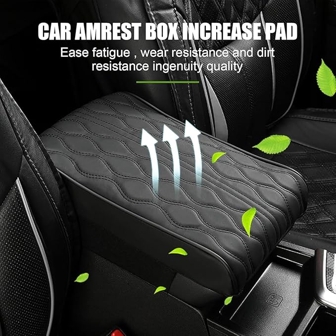 Car Center Console Cover for Ford Edge Sport 2011-2014, Universal Memory Foam Leather Comfortable Soft Armrest Box Pad Cushion Protector Accessories Easy to Clean,Gray