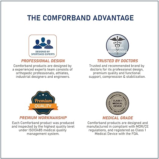 Comforband Copper-Infused Back Support Brace – Lightweight, Breathable Lumbar Belt with 6 Flexible Nylon Stays and Dual Adjustable Straps for Lower Back Pain Relief, Muscle Spasms, Strains, Arthritis, and Sciatica – Suitable for Men and Women (L/XL)