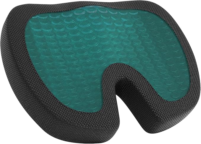 Amazon Basics Comfortable Seat Cushion for Office Chairs, Gel Enhanced Memory Foam, Black