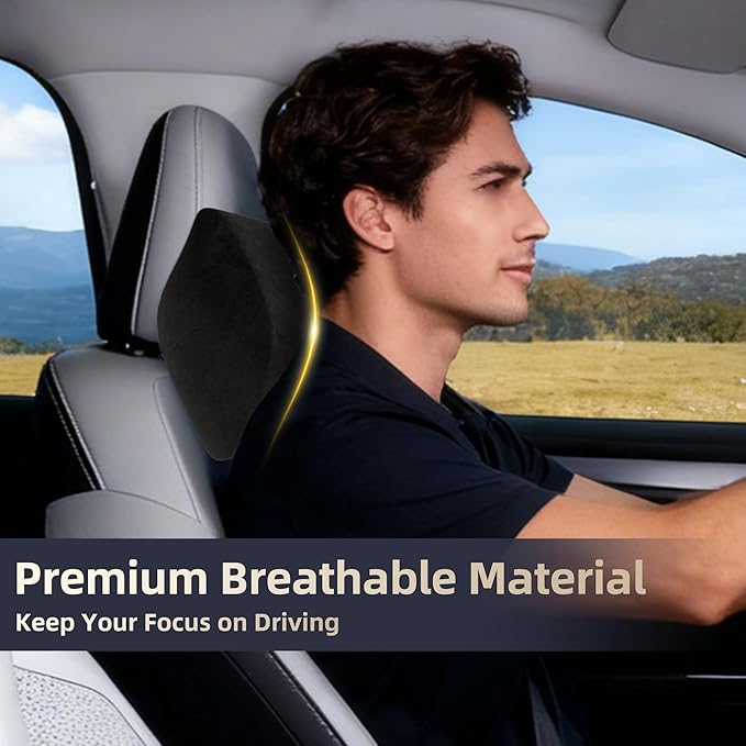 Car Neck & Lumbar Support Pillow Set for Equinox, Soft Memory Foam Headrest & Back Cushion, Ergonomic Comfortable Seat Support for Daily Driving and Long Trips Car Interior Accessories