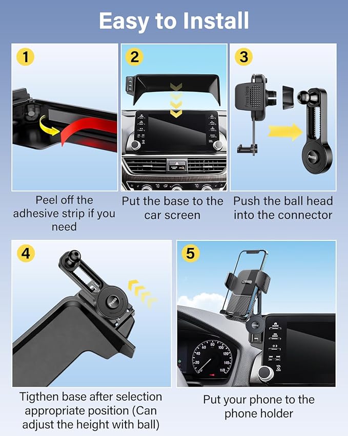 SKYLOTEC Phone Mount for Hyundai Elantra 2021-2024 2025 Accessories 10.25-Inch/8-Inch Screen Fixed Clip, Automobile Cradles Car Phone Holder, Cell Phone Base Not Block Air Vent