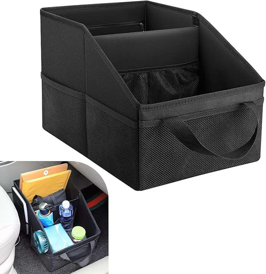 Car Seat Organizer, Back Seat Organizer, Collapsible Small Car Seat Storage Organizer with Handles and Mesh Pockets, Auto Backseat Organizers for Front/Rear Consoles Back Seats Traveling