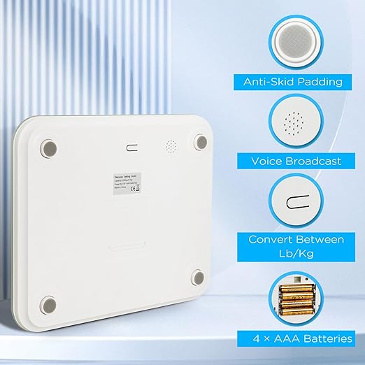 Talking Scales for Body Weight, Highly Accurate Digital Talking Bathroom Scale with Large LCD Screen, Auto On & Off, Talking Scales for Visually Impaired or Elderly, Includes Batteries, 551 LB