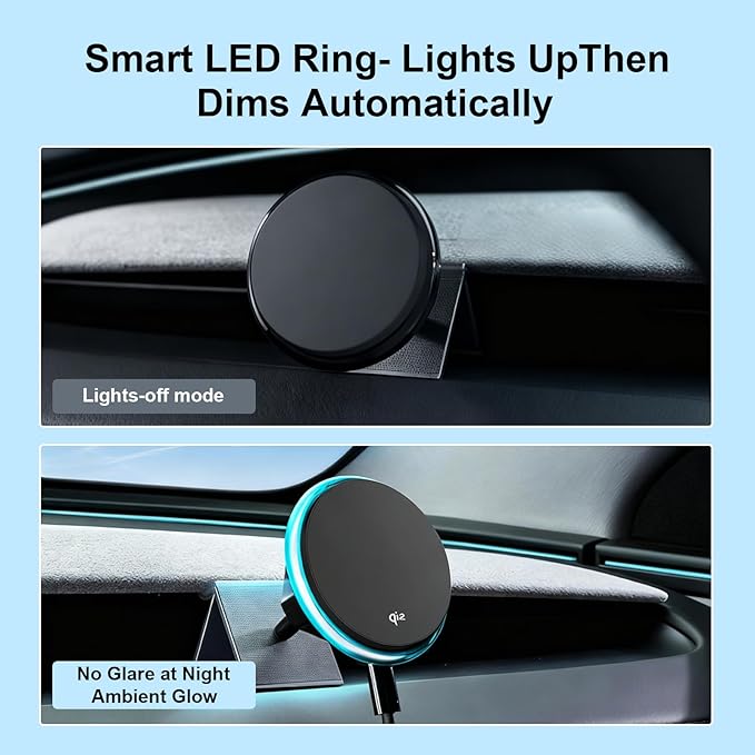 Wireless Car Mount Charger Fast Charging for Tesla Model 3/Y/3 Highland/Y Juniper (Model 3 Highland 2024+, Without OBD Charger)