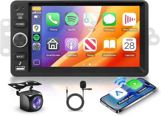 Car Stereo for Chevrolet Silverado Tahoe Suburban 2003-2006, for GMC Siera 2003-2007 Canyon, for Hummer H2 2003-2007 Wireless Carplay Android Auto,7'' Touch Scree Radio with GPS SWC Backup Camera