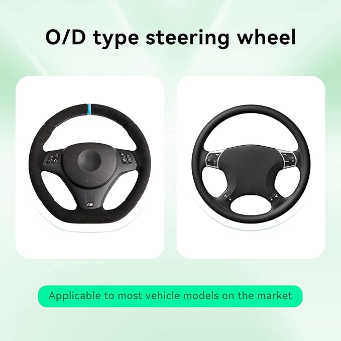 Car Steering Wheel Cover, 14.5-15inch Leather Anti-Slip Car Wheel Cover Protector, Safety Comfortable Desgin, Universal Auto Steering Wheels Accessories for Cars Truck SUV (Purple)