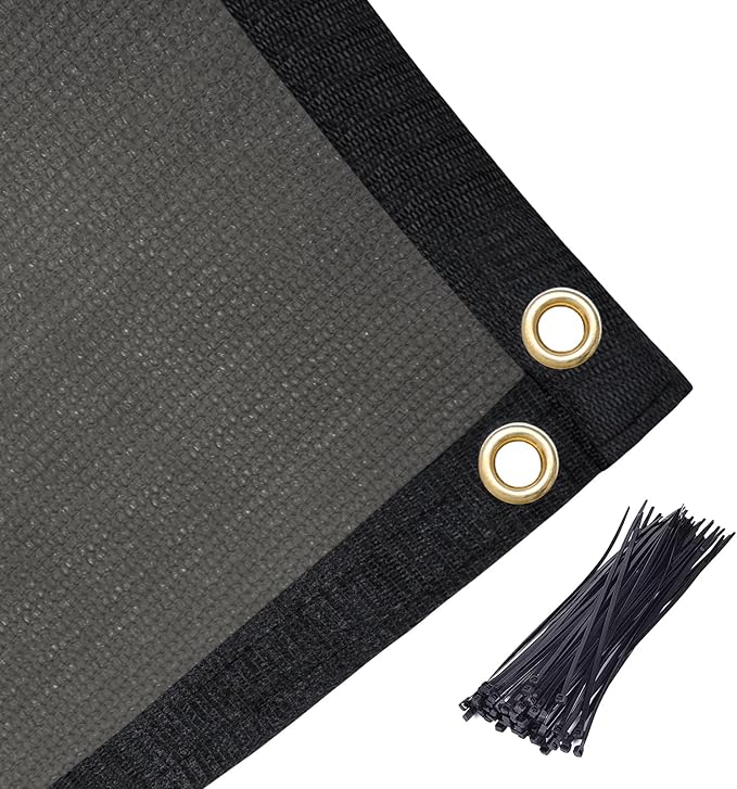 Amagenix 90% Pergola Shade Cover 13'X 16' Dark Gray Sun Shade Cloth with Grommets for Outdoor Garden Patio Porch-Commercial Grade 200 GSM-Cable Zip Ties Included (We Customized)