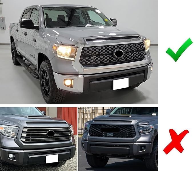 iJDMTOY 4pc Black-Out Smoked Lens Amber Yellow Full LED Front Grille Clearance Light Kit Compatible with Toyota 2018-2021 Tundra w/Honeycomb, Non-TRD, Non-Horizontal Beam Grille