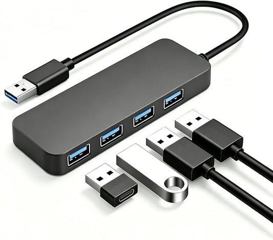 4 Port USB 3.0 Splitter USB Expander for Mouse, Keyboard, Flash Drive, U Disk, Printer, Laptop, Desktop PC, Xbox, PS5 Hub Splitter Portable
